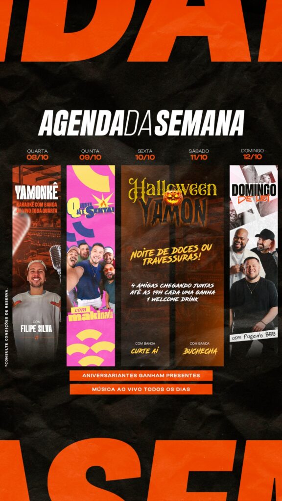 Agenda do Yamon para a semana 41 de 2025
